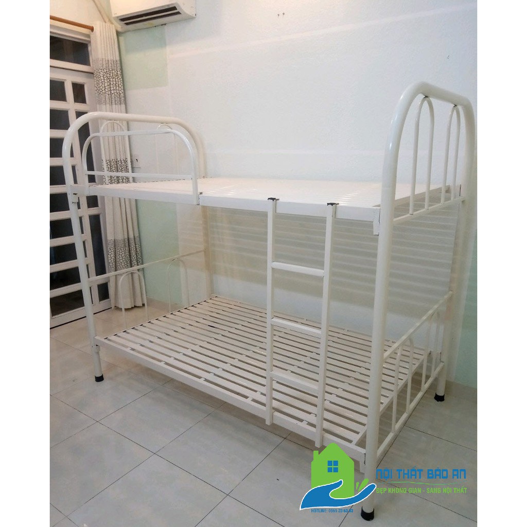 Giường Sắt 2 Tầng: Kích thước 1m2x1m2x1m7 sắt sơn tĩnh điện