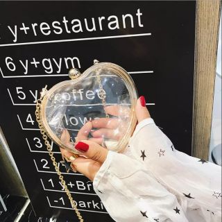 [ Tặng lông vũ ] Clutch đi tiệc - ví cầm tay - túi xách nhỏ hình trái tim trong suốt sang chảnh lịch sự sang trọng mã20