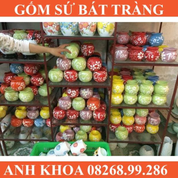 Đèn men màu size to - Gốm sứ Bát Tràng Anh Khoa