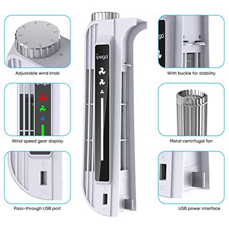 Hệ Thống Làm Mát Nâng Cấp Ipega Với 3 Tốc Độ Điều Khiển Và Đèn LED Cổng USB Cho PS5