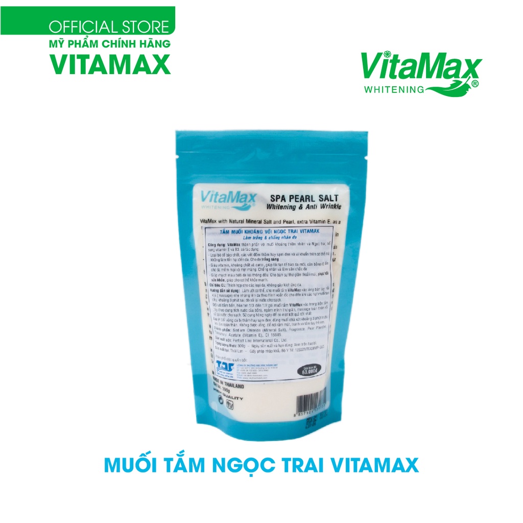 [CHÍNH HÃNG] MUỐI TẮM KHOÁNG NGỌC TRAI VITAMAX (Làm trắng và chống nhăn)- Thái Lan