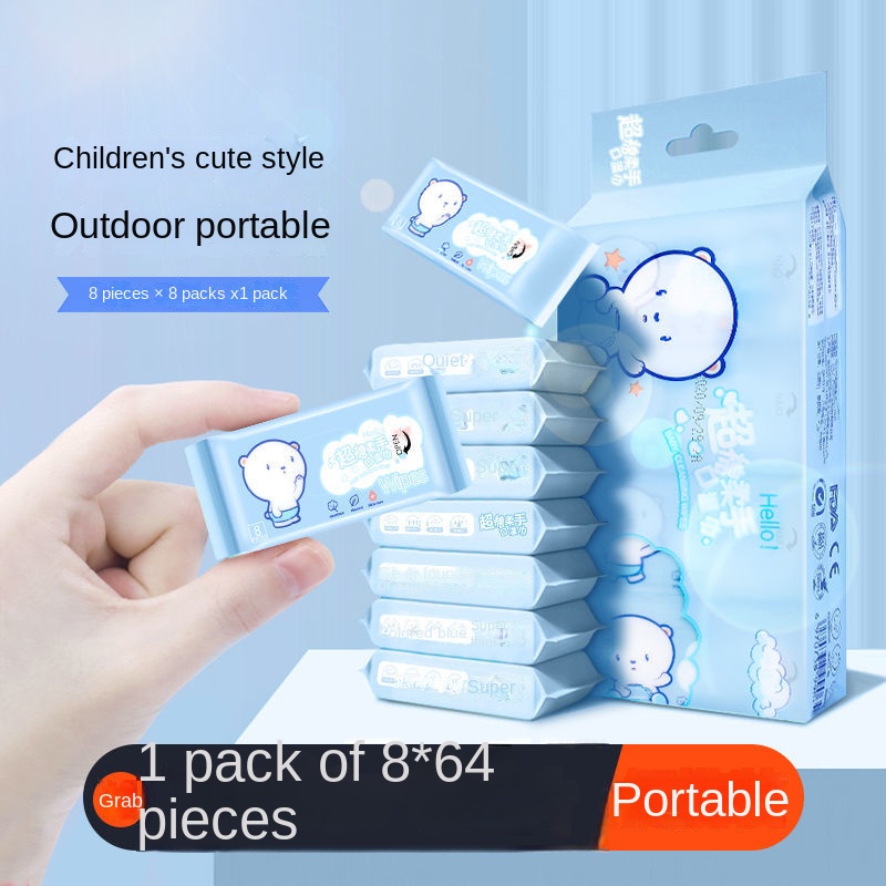 Khăn Ướt Mini Cầm Tay Họa Tiết One Piece Tiện Dụng Cho Học Sinh