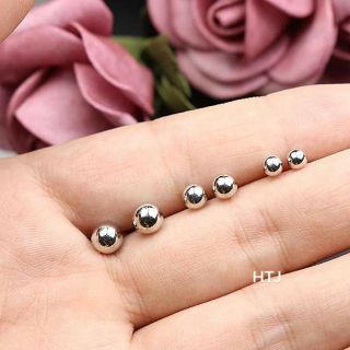 Bông tai nụ chấm tròn bạc ta