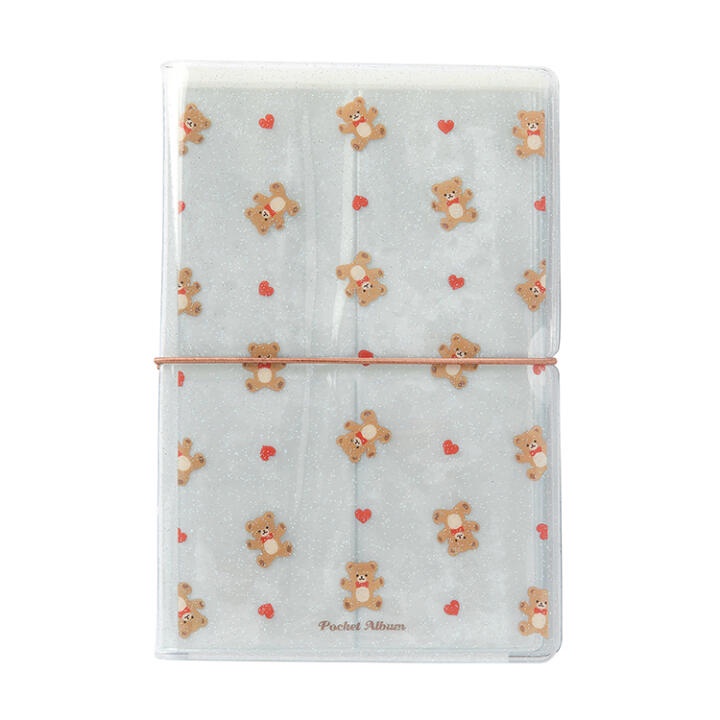 Binder Collect Book ARTBOX Hàn Quốc Đựng Sticker Nhãn Dán Họa Tiết Gấu Kim Tuyến 10 Sleeves
