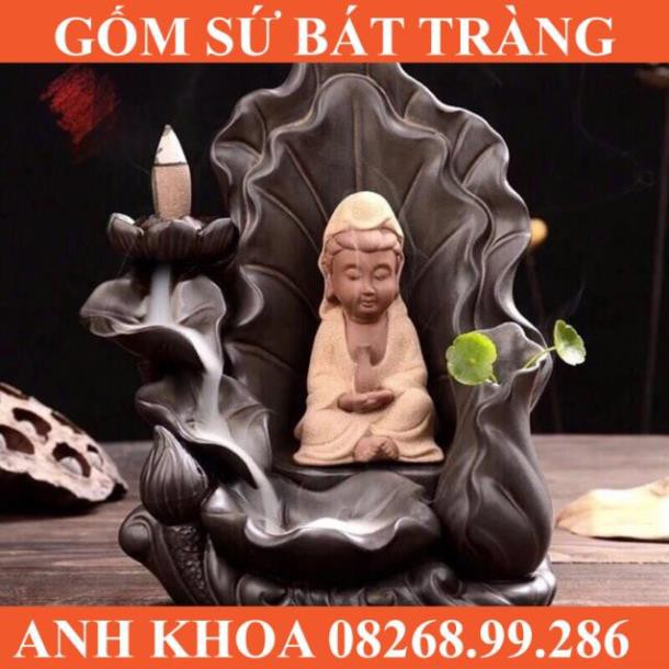 Tượng Phật Bà trầm hương khói ngược - Gốm sứ Bát Tràng Anh Khoa