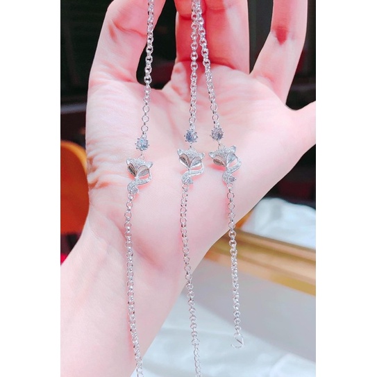 Lắc tay hồ ly bạc ta thiết kế đơn giản-DHA STORE TRANG SỨC BẠC UY TÍN