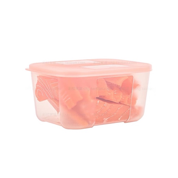 Set 4 Hộp Đông Tupperware Mix Size Nắp Màu Cam Đào Pastel - Chuyên Đựng Thực Phẩm Thịt Cá Đồ Ăn Dặm