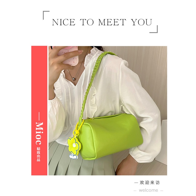 Túi đeo vai JASMIN NOIR da PU kiểu gối có/ không có mặt trang trí hình hoa nhài cho nữ