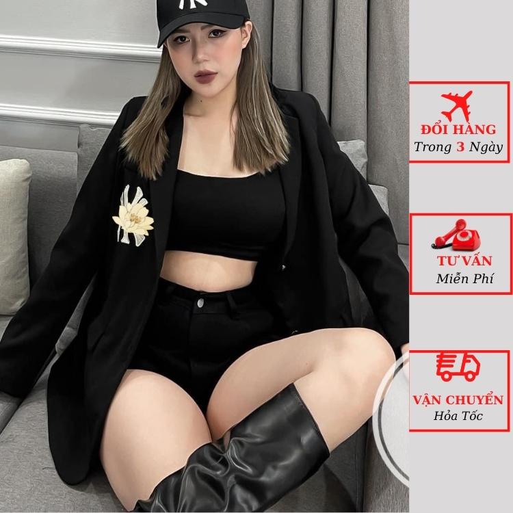 Áo khoác vest blazer nữ huy hiệu dài tay phom rộng công sở cá tính ulzzang Hàn Quốc | BigBuy360 - bigbuy360.vn