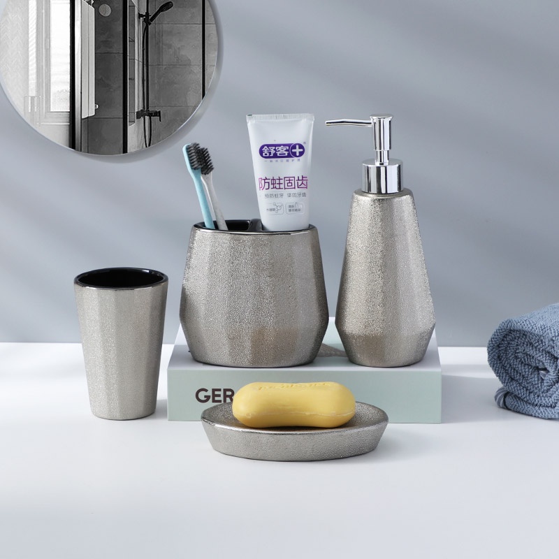 Bộ Bốn Món Bàn Chải Đánh Răng Sáng Tạo Kiểu Châu Âu Sang Trọng Trang Trí Phòng Tắm