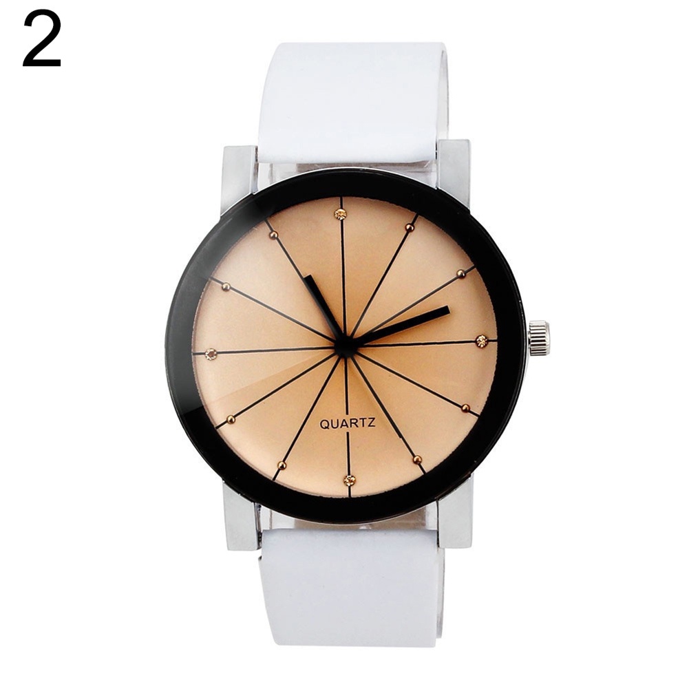 MACmk Men Women Faux Leather Band Wristwatch Round Pointer Quartz Watch Lovers Clock