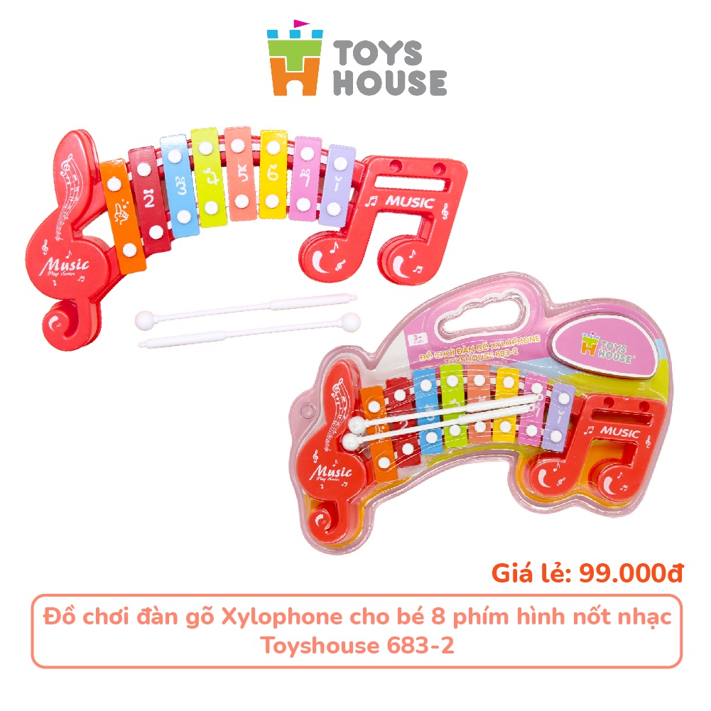 Đồ chơi đàn gõ Xylophone cho bé 8 phím hình nốt nhạcToyshouse 683-2