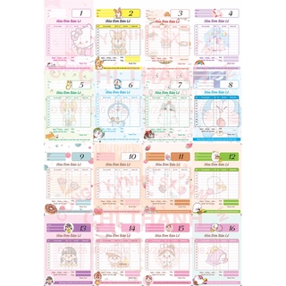 {SIÊU RẺ 17 MẪU} HOÁ ĐƠN BÁN LẺ CUTE 14.5x10.2cm giấy Định lượng 70