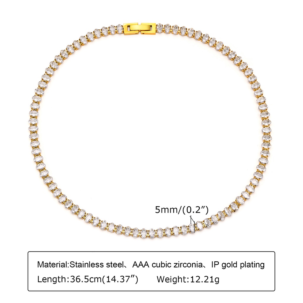 Vnox Vòng Cổ Choker Bằng Đá Zircon Sáng Bóng Thanh Lịch Dành Cho Nữ