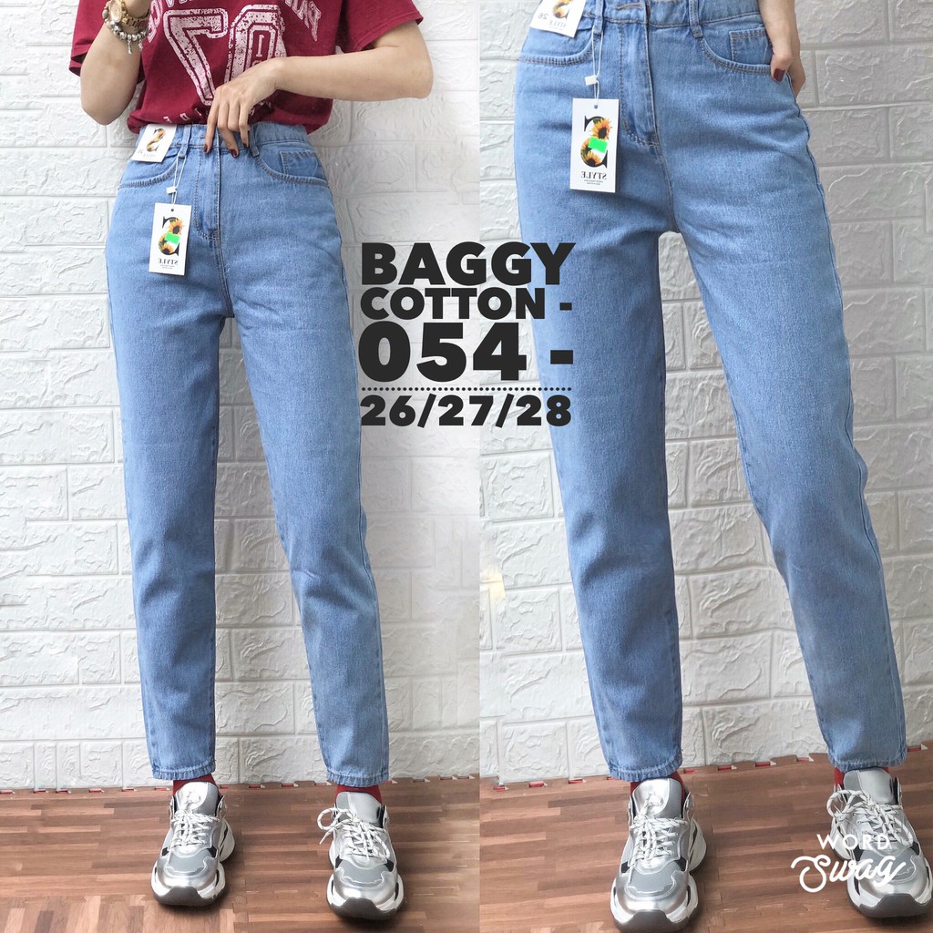 quần baggy jean trơn đậm nhạt