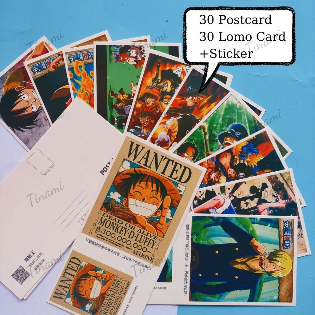 Bộ ảnh PostCard Manga Anime One Piece 30 Postcard 30 Lomo card 120 sticker hình siêu đẹp