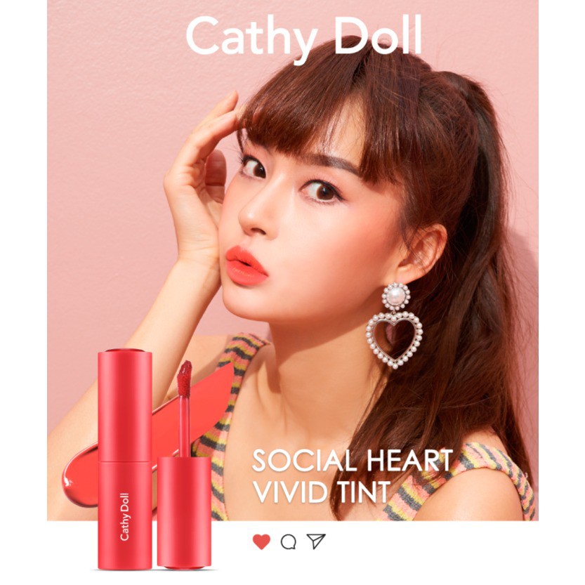 Son tint siêu lì Cathy Doll Social Heart Vivid Tint 3.5g