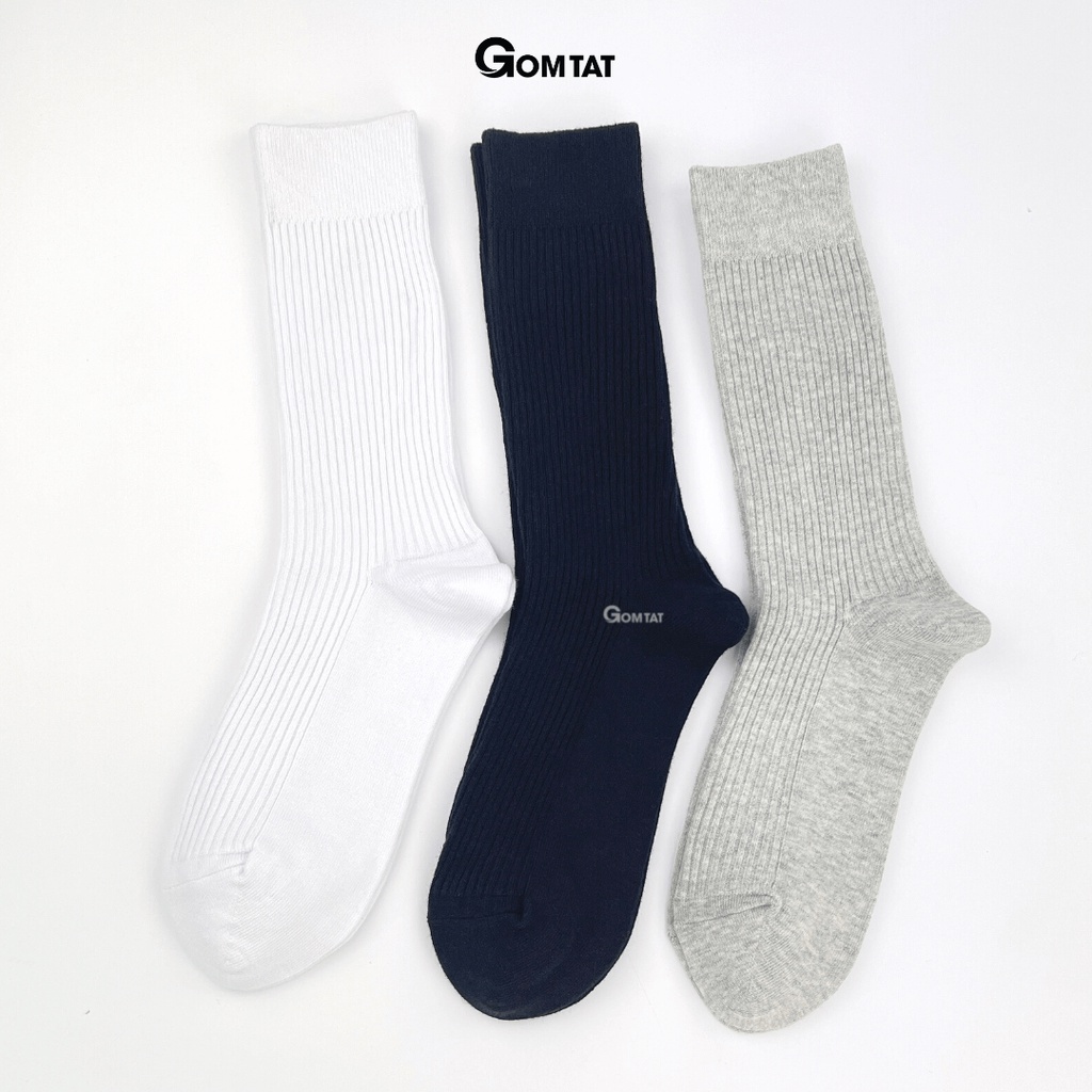 Tất vớ cổ cao nam GOMTAT dài 25cm, chất liệu cotton cao cấp êm chân, mềm mại, thoáng mát - FIVE-TAY10