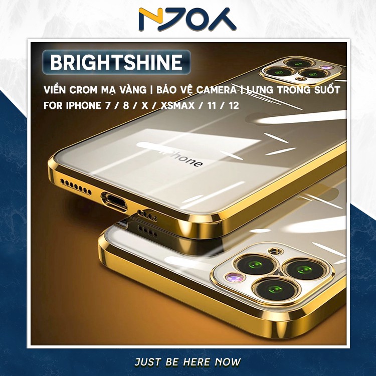 Ốp Lưng Iphone Brightshine Viền Vuông Mạ Crom Lưng Trong Suốt Bảo Vệ Camera 12 Pro Max 11 Pro Max Xs Max 7 Plus Likgus