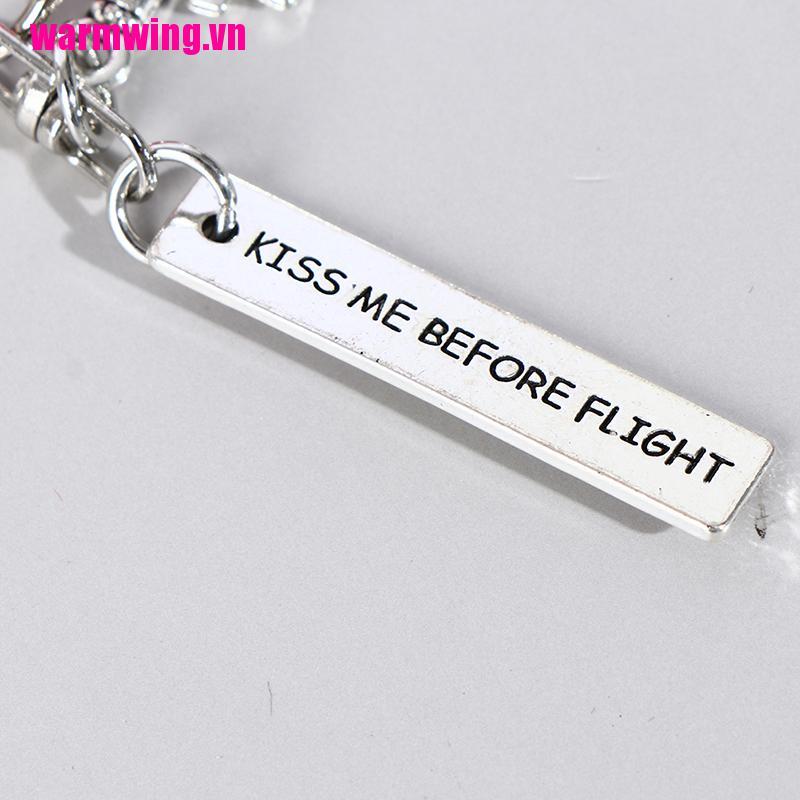 [Wivn] Set Móc Khóa Bằng Kim Loại An Toàn Hình Máy Bay kiss before flight crew drive