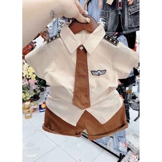 Bộ phi công cà vạt cho bé trai 10-22kg