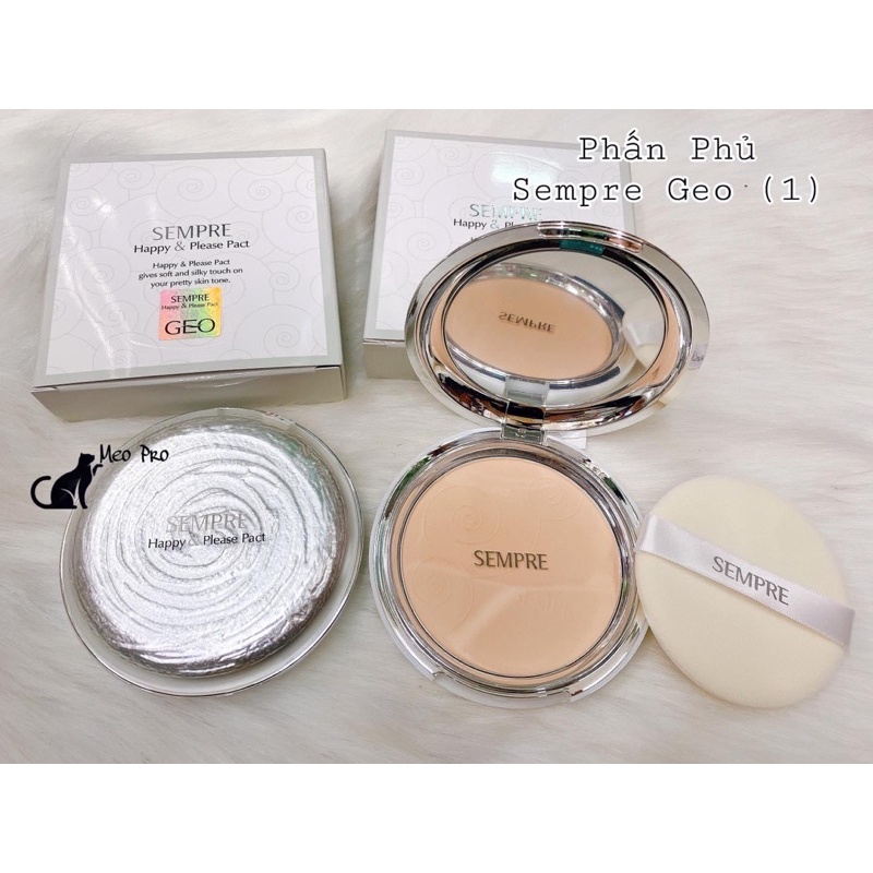 phấn phủ nền Geo trắng SEMPRE HAPPY&amp;aPLEASE PACT 22g