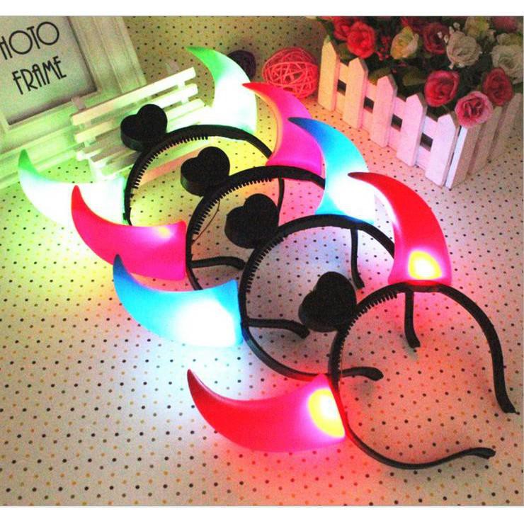 Cài tóc sừng quỷ đèn LED phát sáng