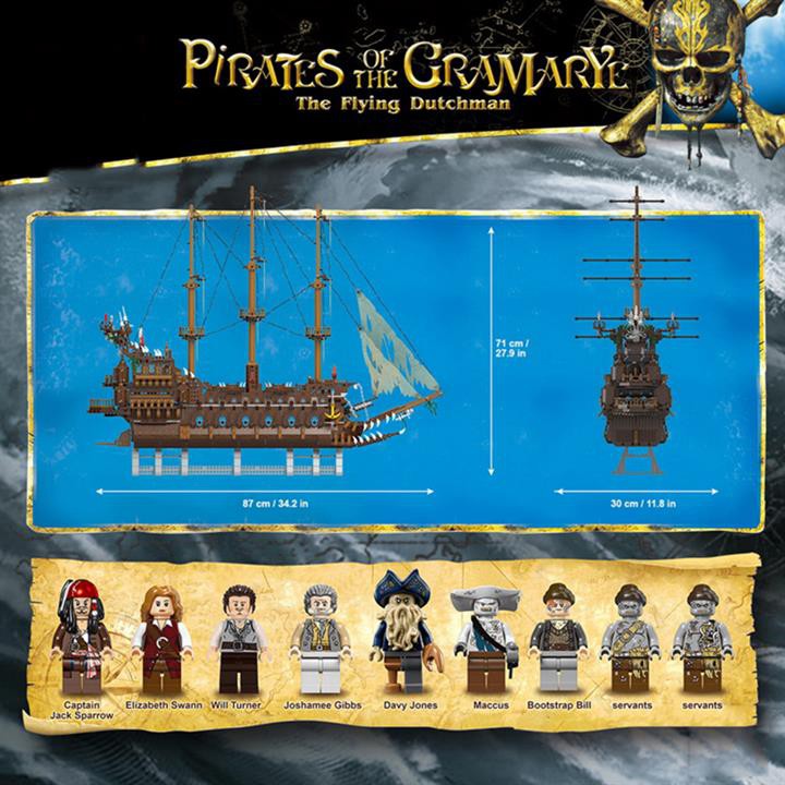 Đồ chơi Lắp Ráp Thuyền Cướp biển Tàu Hà Lan Bay Caribe 16016 - Lion King X19073 Movie Flying Dutchman - 3652 mảnh ghép