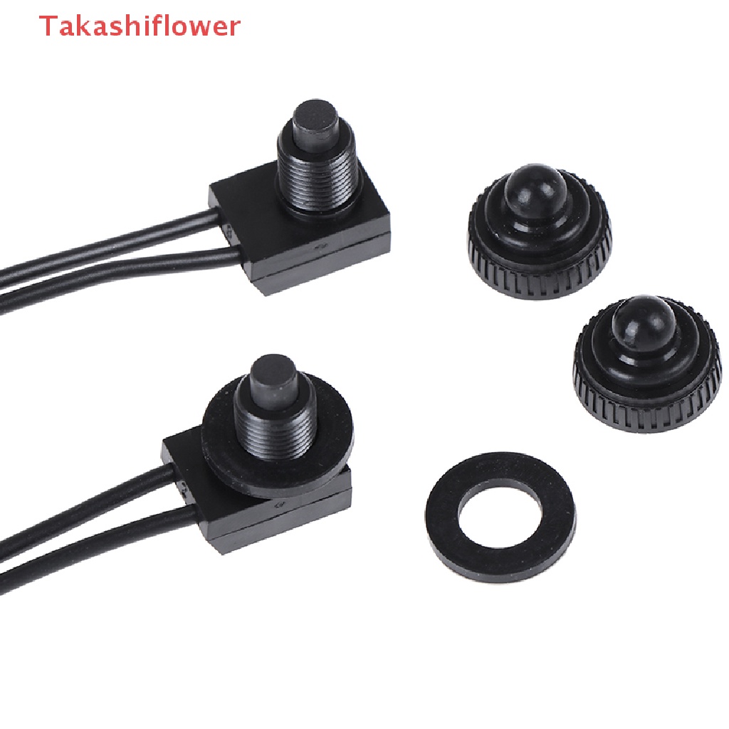 Set 2 Công Tắc Nhấn Chống Thấm Nước 12V Kèm Dây Chì 4 "Màu Đen
