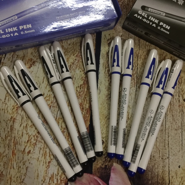 Hộp 12 Bút Bi Nước Chữ A AIHAO Nét 0.5mm Đẹp