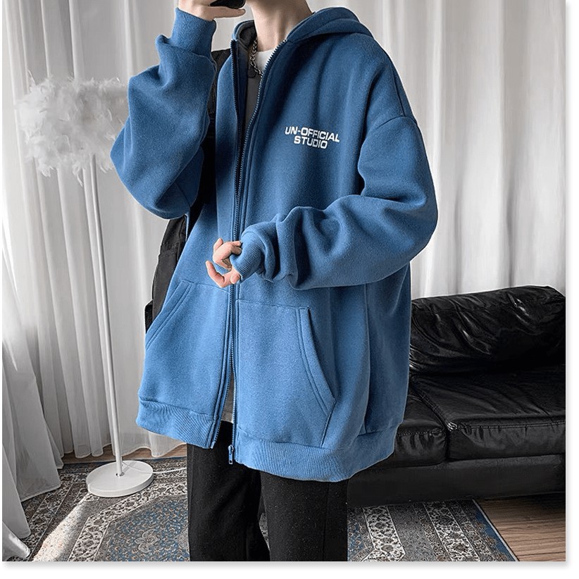Áo khoác nam hoodie nỉ ngoại form chuẩn hoạ tiết chữ có mũ khoá kéo thoáng mát hiện đại | BigBuy360 - bigbuy360.vn