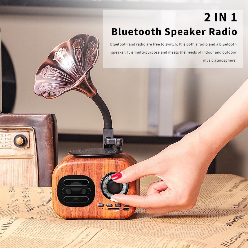 Loa Bluetooth Mini FT05 phong cách cổ điển classic style decor phòng, âm thanh siêu trầm, công suất 5W