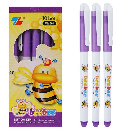 Hộp 10 Cây Bút dạ Kim Tím Thiên Long FT-04 - Bút BeeBee.