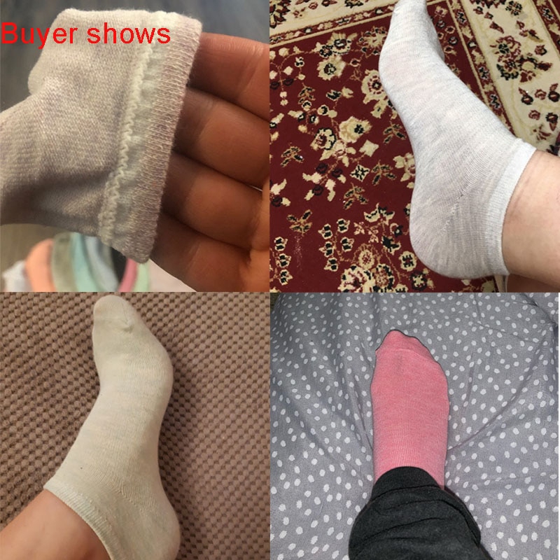 Đôi vớ cotton màu trơn chống trơn cổ ngắn thiết kế mềm mại