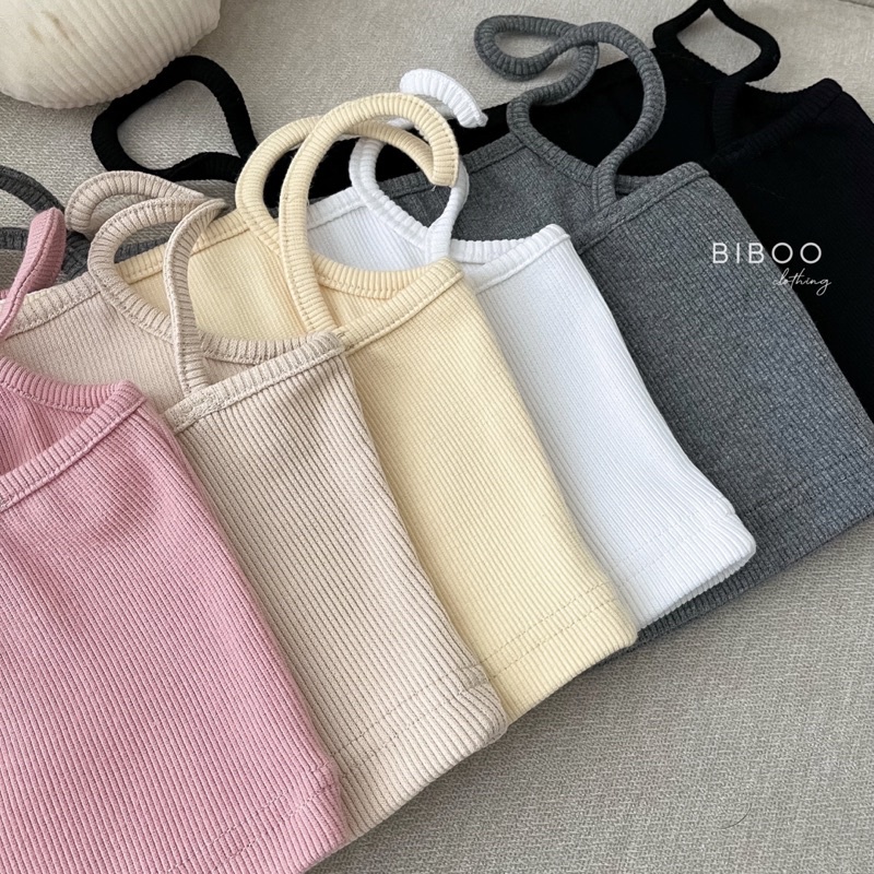 BIBOO - Áo 2 dây croptop ôm body MINI TOP chất liệu thun gân cotton thấm hút mồ hôi