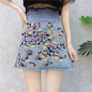 Set áo lưới + chân vây jean ( HOA THÊU )