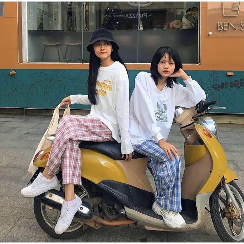 QUẦN KẺ SỌC NỮ KIỂU ỐNG RỘNG ( có sẵn + đủ size )