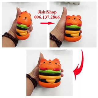 Squishy cat hamburger( Squishy Hambuger bánh mèo) k456
