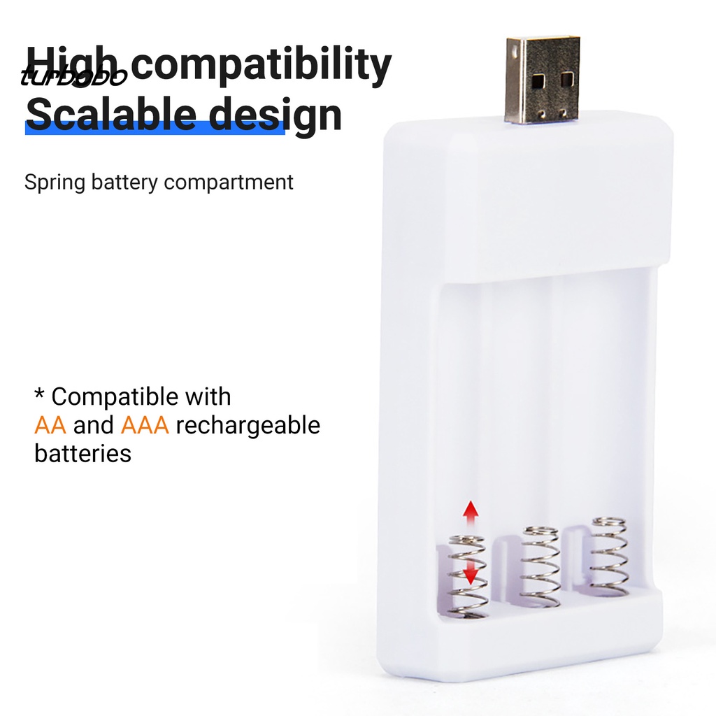 Thiết bị sạc pin 3 ngăn USB AA/AAA tiện dụng