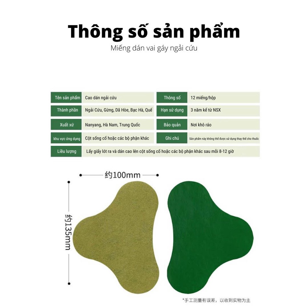 Miếng Dán Ngải Cứu - Giảm Đau Vai Gáy Hiệu Quả Nhất