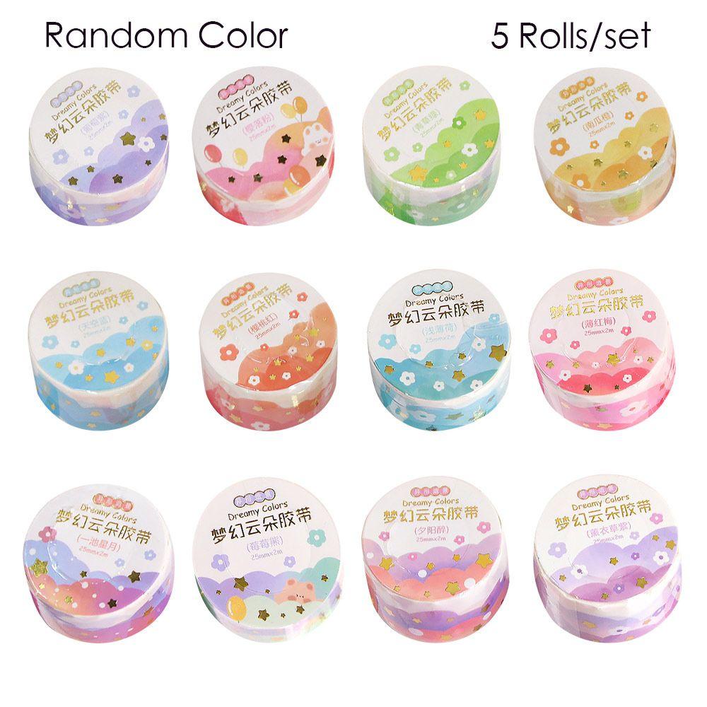 PISTA Bộ 5 Cuộn Băng Dính Với Họa Tiết Đáng Yêu Dùng Trang Trí Scrapbook