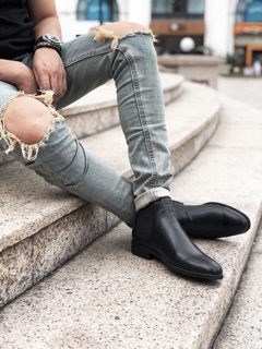 Giày chelsea boot da bò tăng 6cm