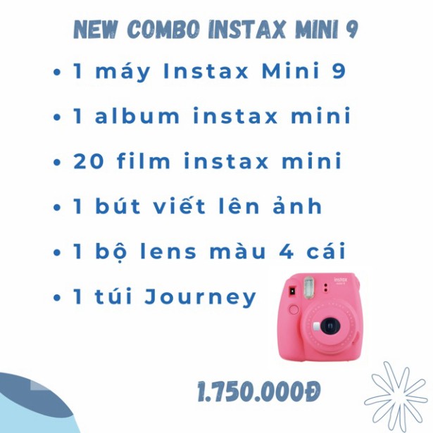 COMBO INSTAX MINI 9 - chính hãng Fujifilm - MÁY CHỤP ẢNH LẤY LIỀN