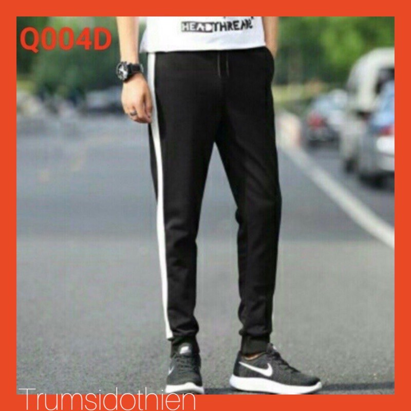 Quần jogger Nỉ Nam 1 sọc Bo Chân, quần thể thao, quần nỉ nam, quần thể dục, quần tập gym