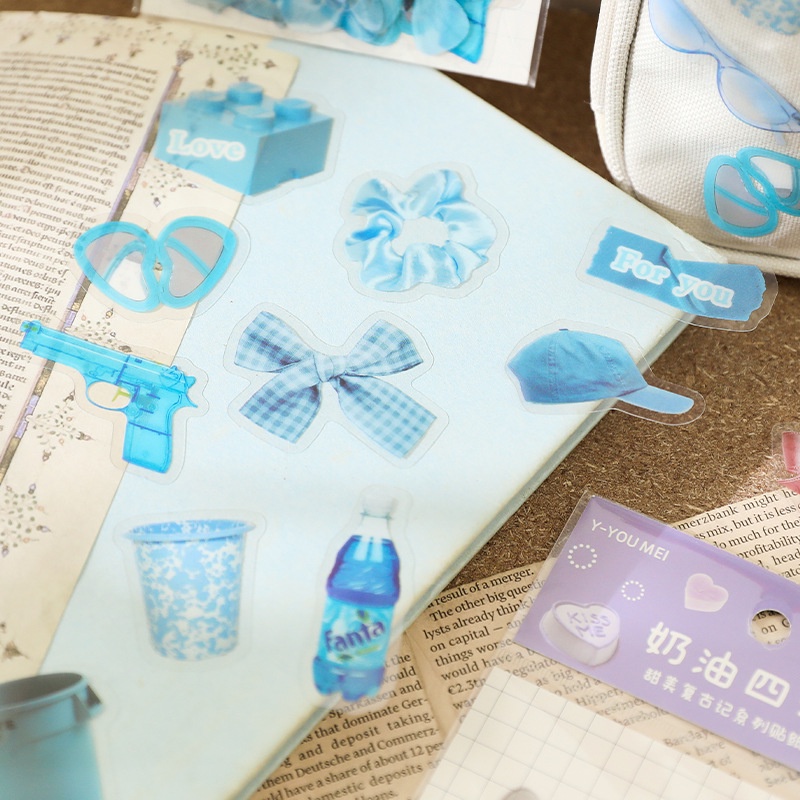 Set 40 Tấm Sticker Dán Trang Trí Hình Thú Cưng Hoạt Hình Phong Cách Retro