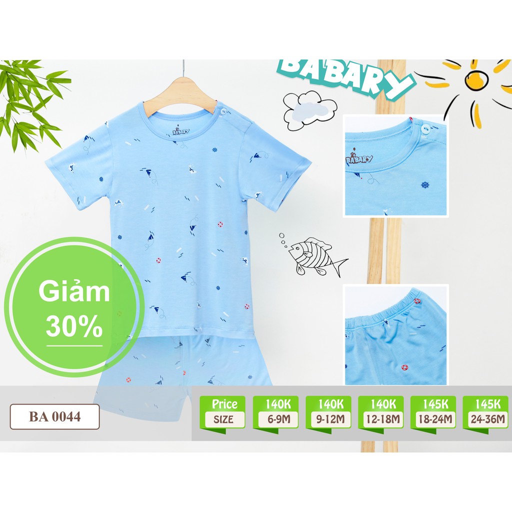 Quần áo sơ sinh trẻ em hãng BaBary [Vui Đón tết 2021] Bộ cộc tay, Ba lỗ Cho Bé Trai Bé Gái