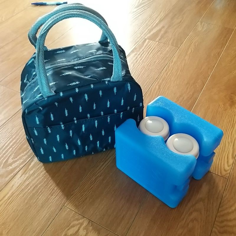 Combo 1 túi giữ nhiệt + 2 thanh đá 2 sóng