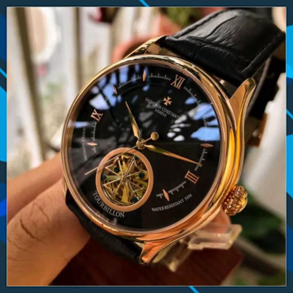 Đồng hồ Nam V886 lộ tim máy nhật, mẫu 3kim mặt đen viền vàng, dòng cơ Automatic + Thẻ Bảo Hành , Đồng hồ thật giá trị th