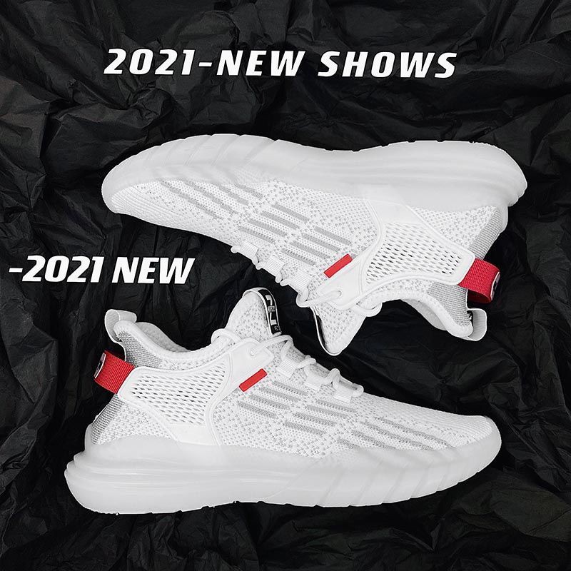 Fashion Shoes Casual 2021 Men Sneakers Korean Street Shoes Lightweight Hollow Sole Flying woven sports shoes men's low top net top men's shoes breathable coconut shoes male students high thick soled running father shoes men's shoes