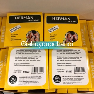 Bao cao su herman có gai nhẹ hộp 144 chiếc